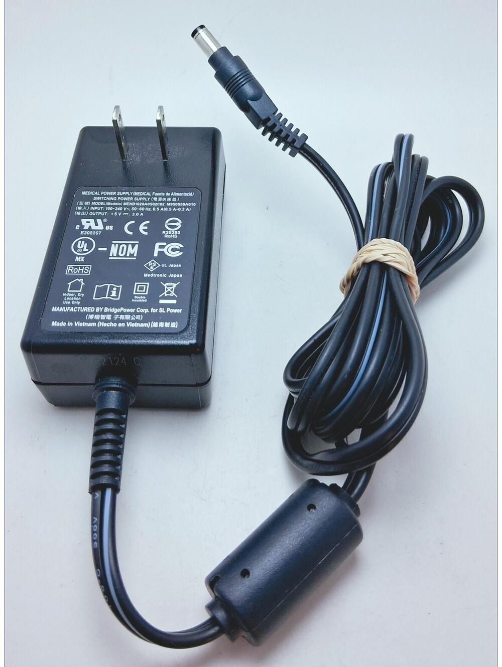 MEDICAL Power Supply BridgePower MENB1020A0502C02 In 100-240V Out 5VDC Tested